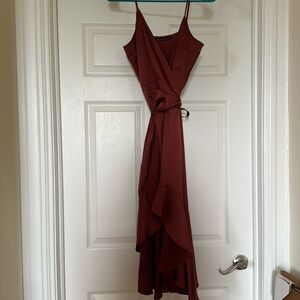 Tie-satin A&F dress